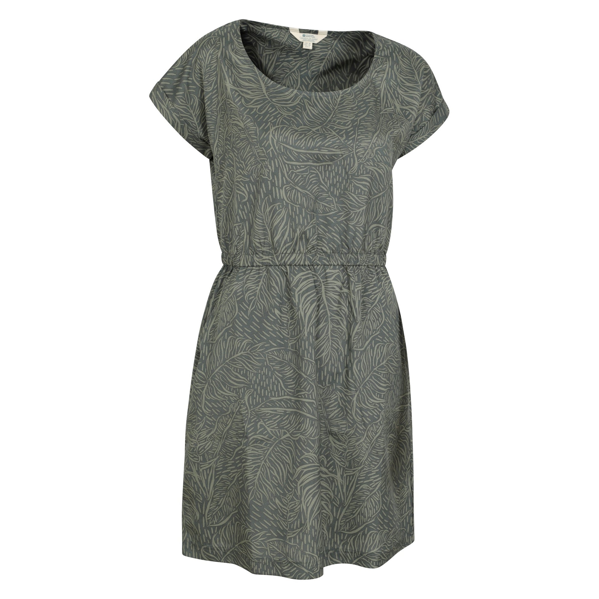 Khaki Green - Side - Mountain Warehouse Womens-Ladies Mykonos Leaf Print Dress