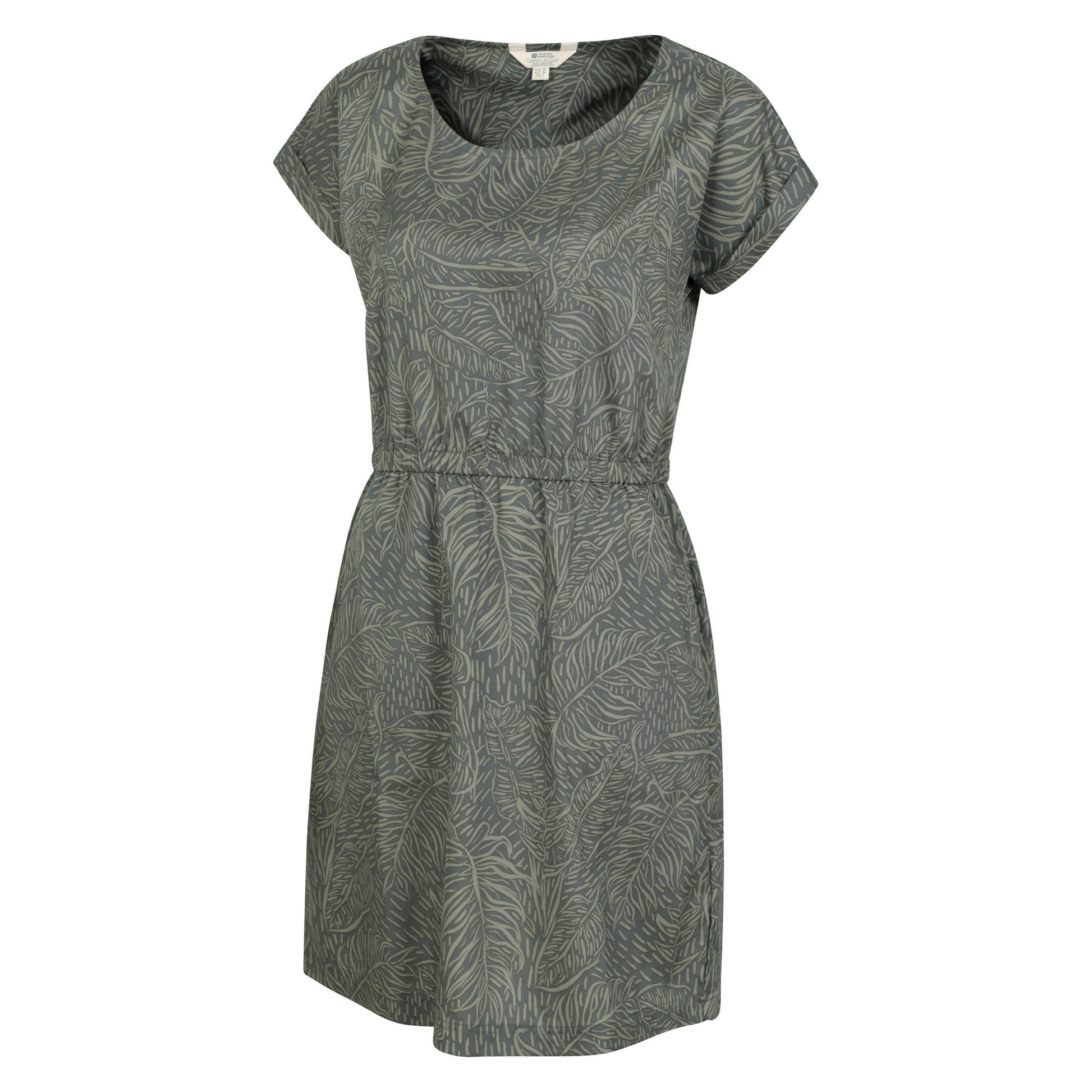 Khaki Green - Lifestyle - Mountain Warehouse Womens-Ladies Mykonos Leaf Print Dress