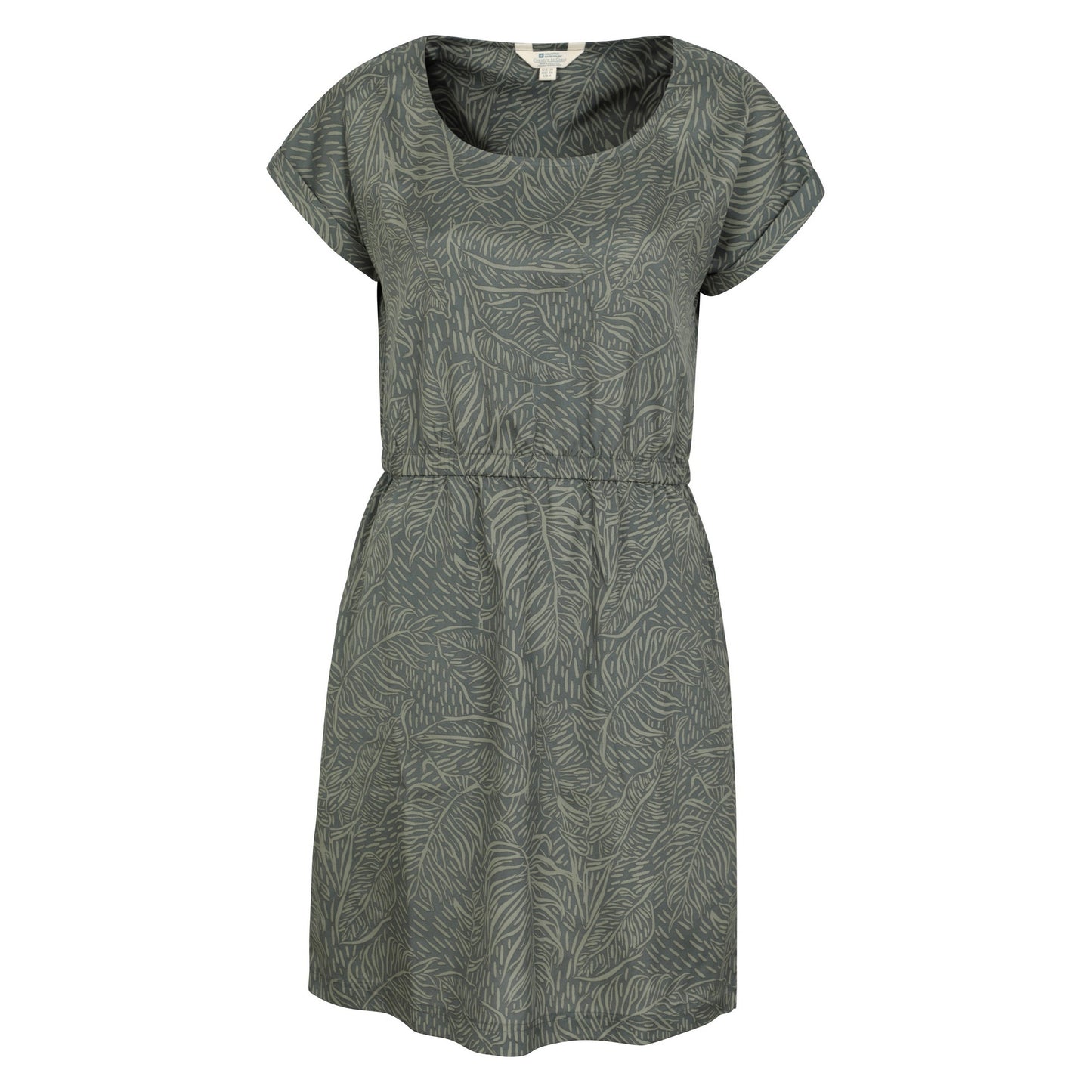 Khaki Green - Front - Mountain Warehouse Womens-Ladies Mykonos Leaf Print Dress