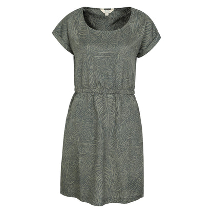 Khaki Green - Front - Mountain Warehouse Womens-Ladies Mykonos Leaf Print Dress