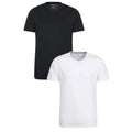 White-Black - Front - Mountain Warehouse Mens Flint Crew Neck T-Shirt (Pack of 2)