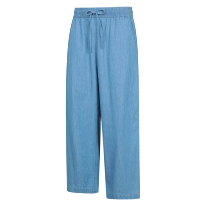 Blue - Lifestyle - Mountain Warehouse Womens-Ladies Astra Chambray Trousers