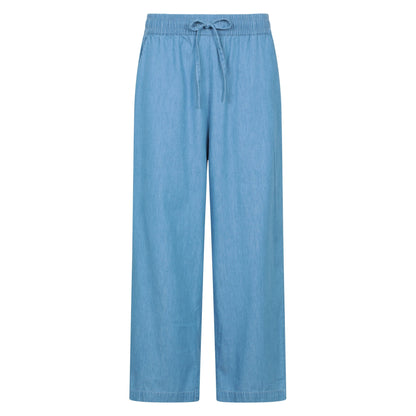 Blue - Front - Mountain Warehouse Womens-Ladies Astra Chambray Trousers