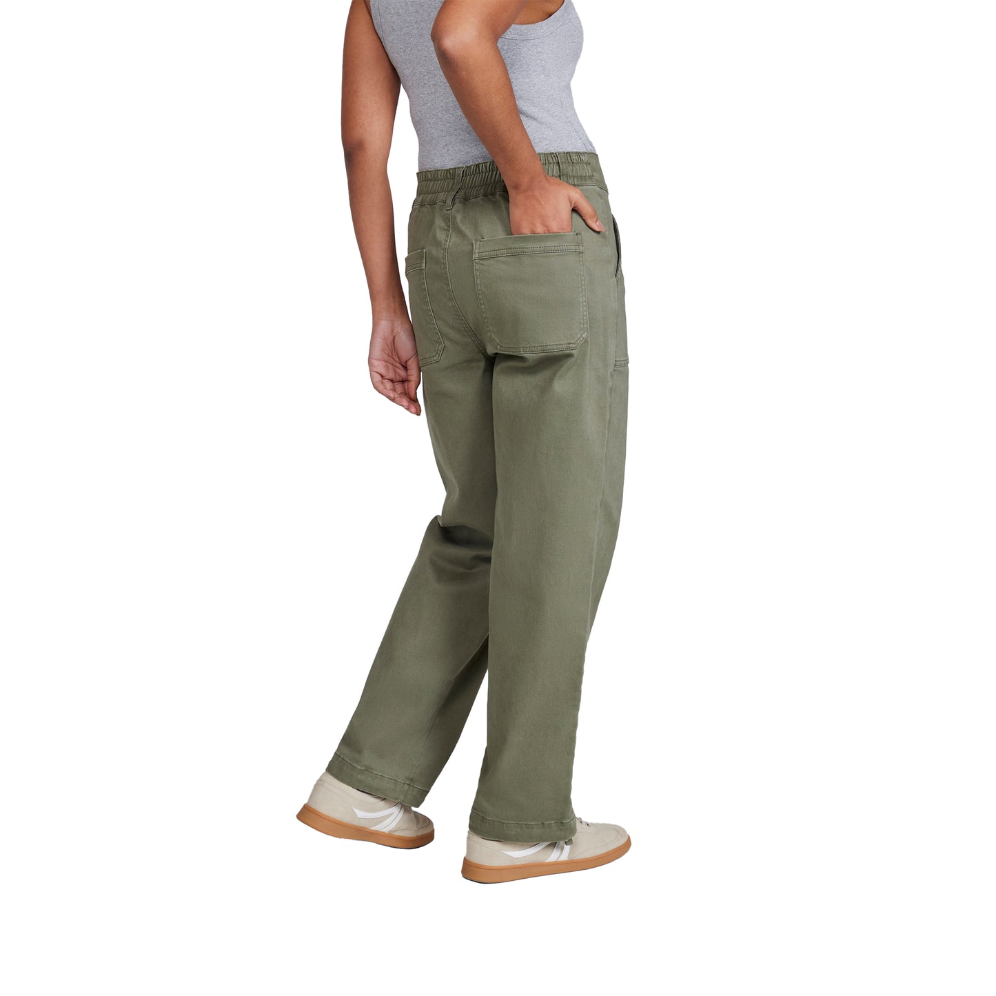 Khaki Green - Back - Animal Womens-Ladies Stretch Cargo Trousers
