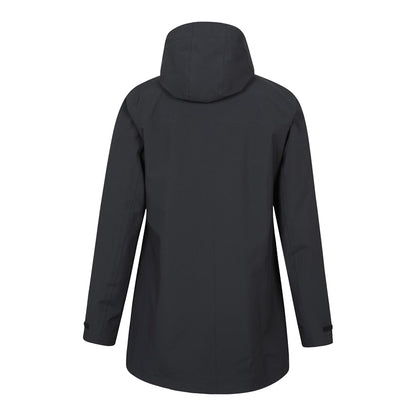 Black - Back - Mountain Warehouse Womens-Ladies April Longline Waterproof Jacket