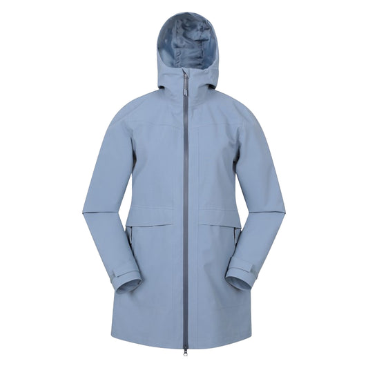 Blue - Front - Mountain Warehouse Womens-Ladies April Longline Waterproof Jacket