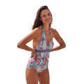 Green - Side - Mountain Warehouse Womens-Ladies Ocean Notion Patterned One Piece Swimsuit