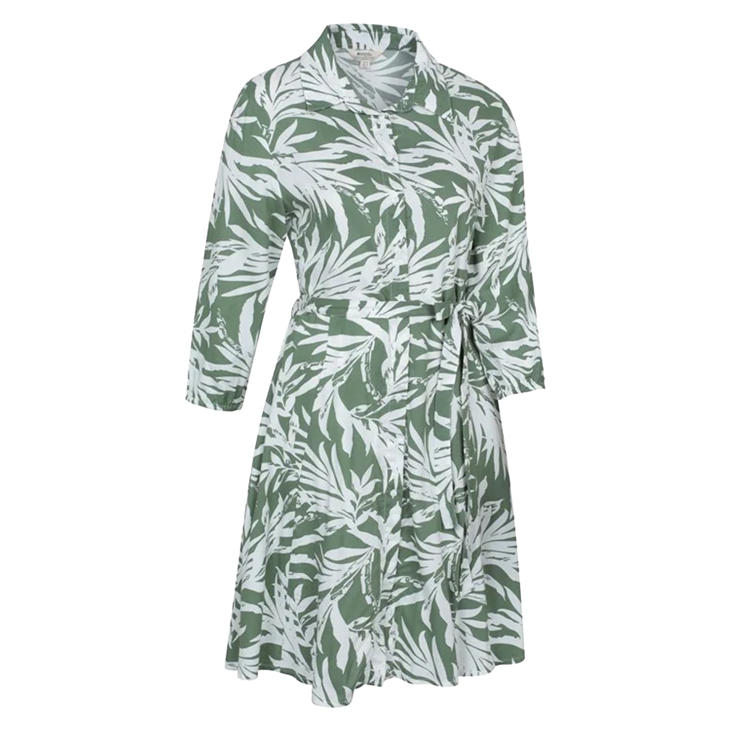 Khaki Green - Side - Mountain Warehouse Womens-Ladies Porto Woven Button Through Shirt Dress