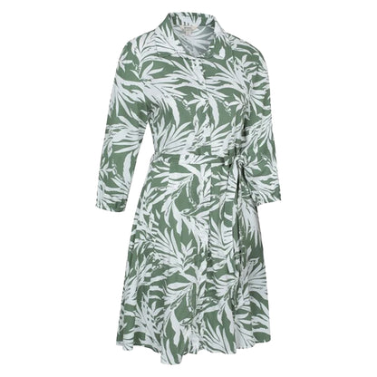 Khaki Green - Side - Mountain Warehouse Womens-Ladies Porto Woven Button Through Shirt Dress