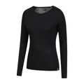 Black - Side - Mountain Warehouse Womens-Ladies Merino Wool Round Neck Base Layer Top (Pack of 2)