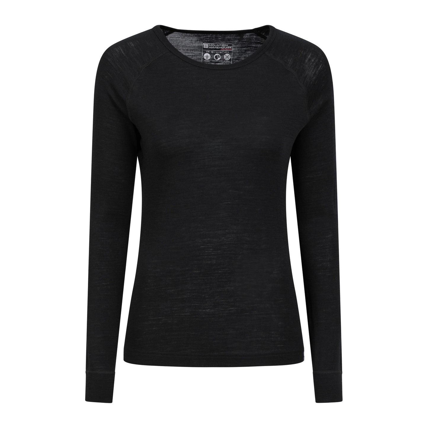 Black - Lifestyle - Mountain Warehouse Womens-Ladies Merino Wool Round Neck Base Layer Top (Pack of 2)