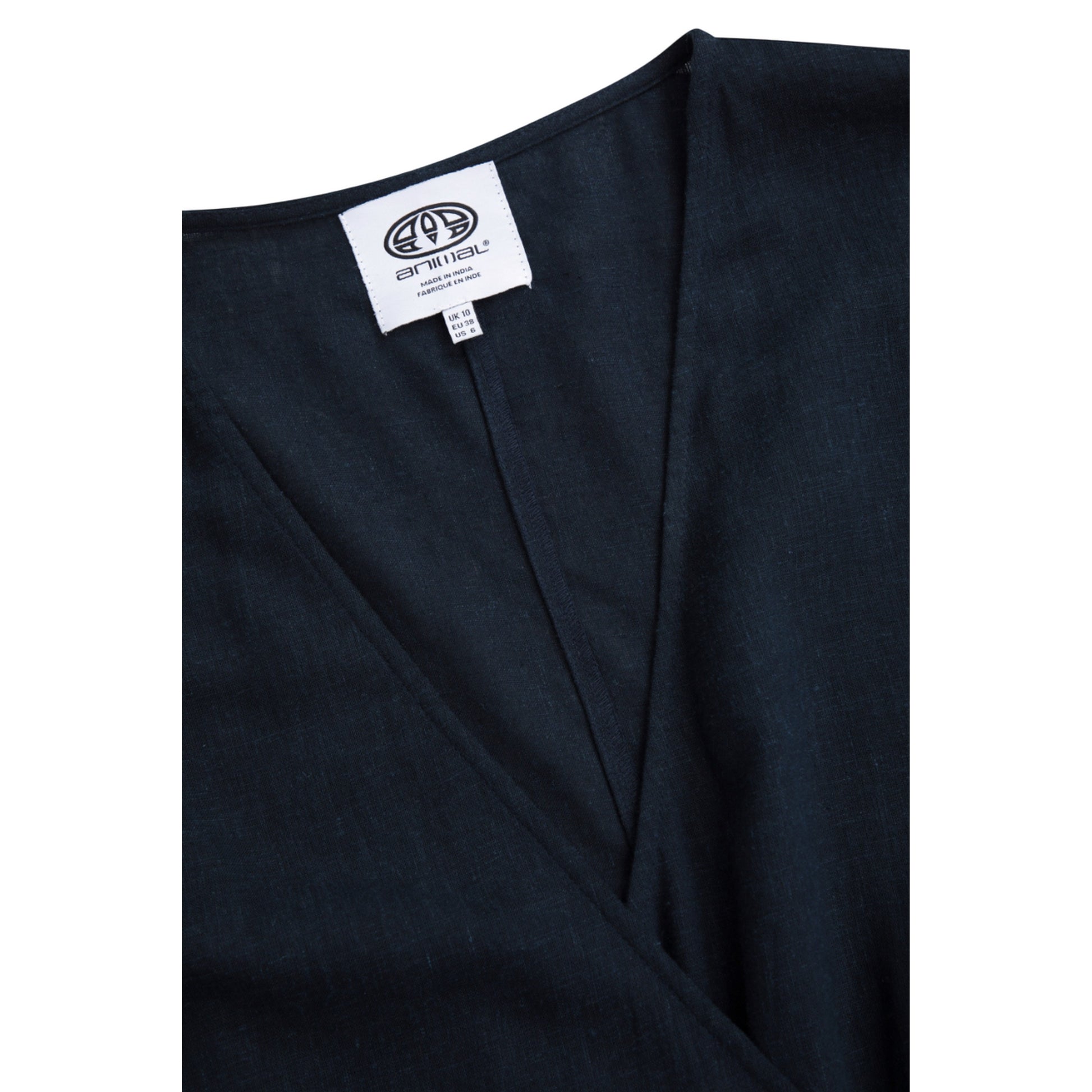 Light Blue - Lifestyle - Animal Womens-Ladies Linen Wrap Playsuit