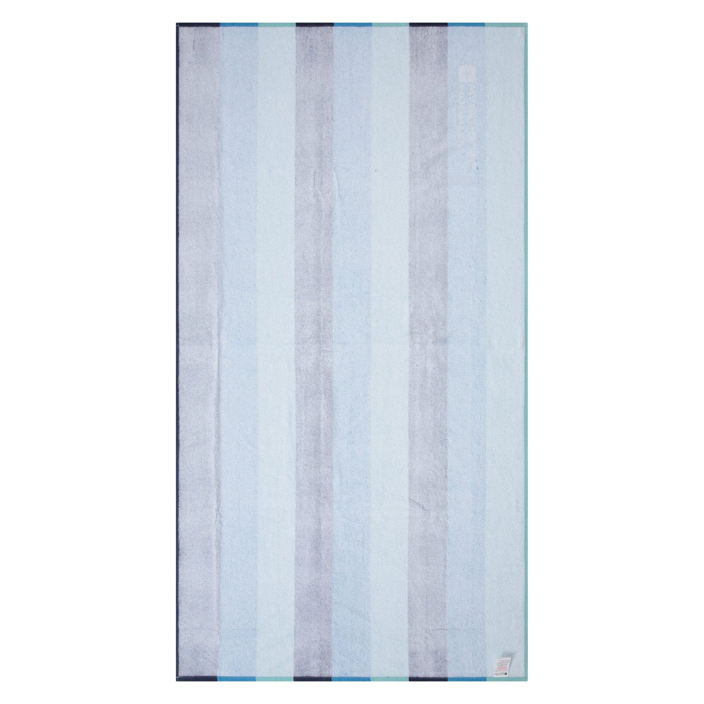 Blue - Back - Mountain Warehouse Contrast Striped Cotton Beach Towel