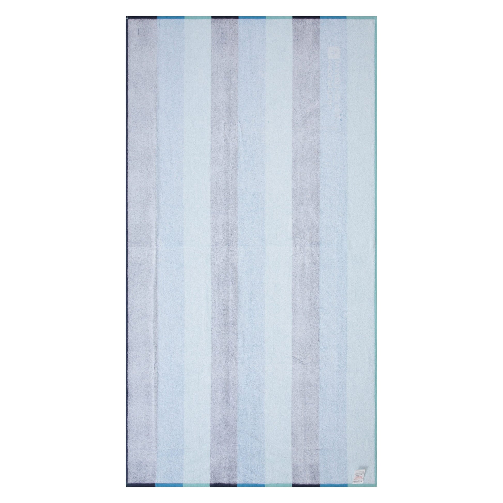 Blue - Back - Mountain Warehouse Contrast Striped Cotton Beach Towel