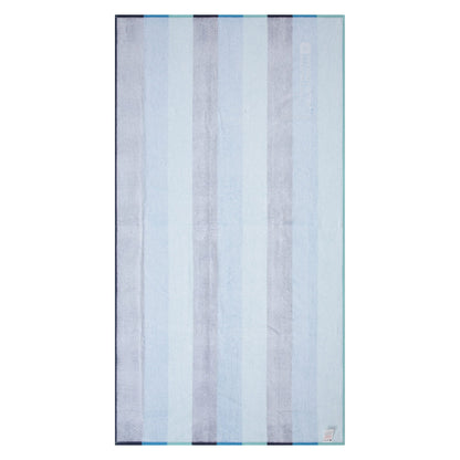 Blue - Back - Mountain Warehouse Contrast Striped Cotton Beach Towel