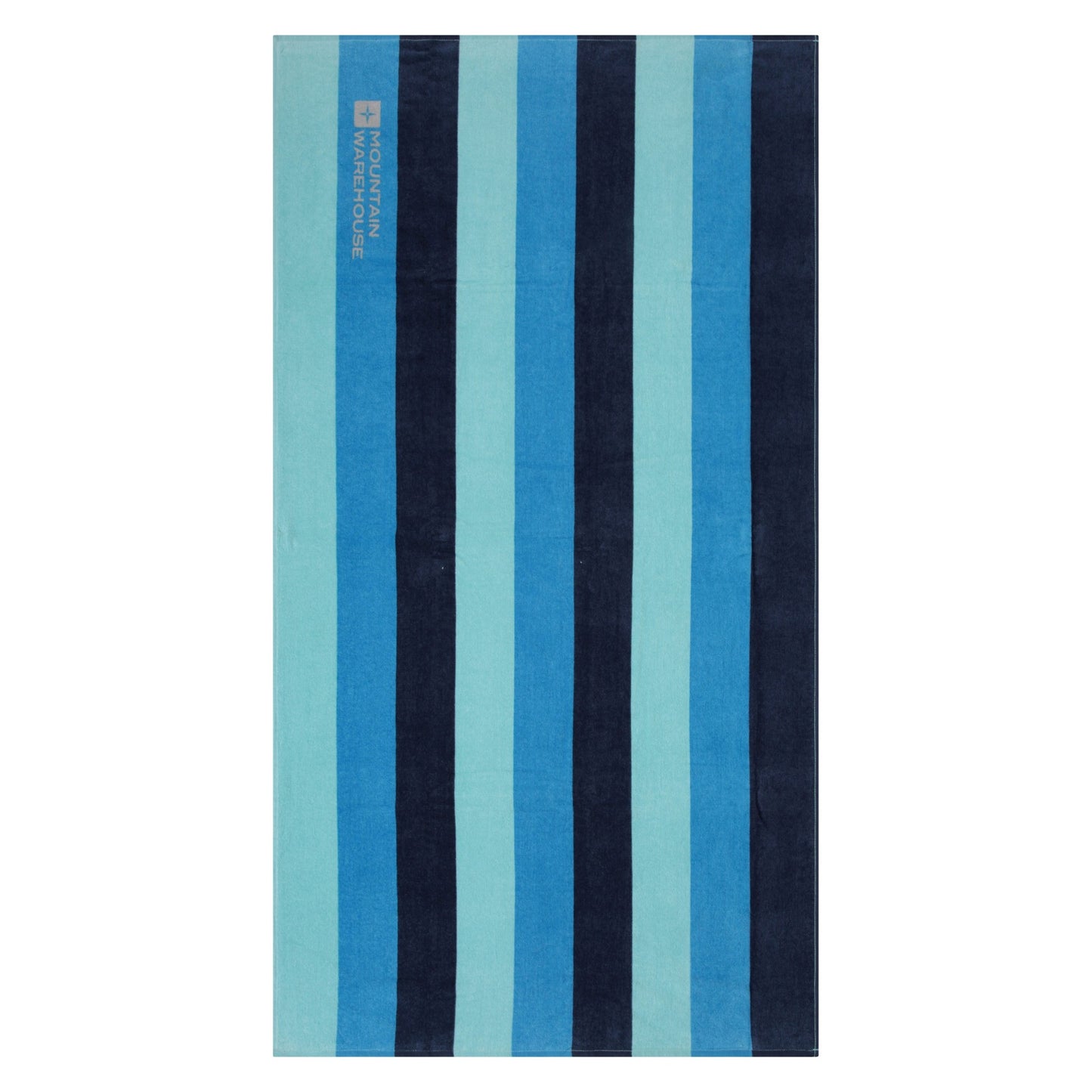 Blue - Front - Mountain Warehouse Contrast Striped Cotton Beach Towel