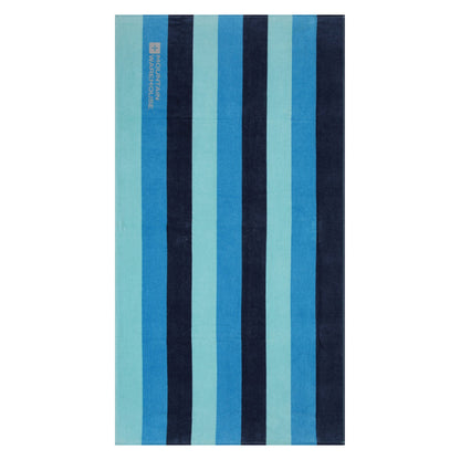 Blue - Front - Mountain Warehouse Contrast Striped Cotton Beach Towel
