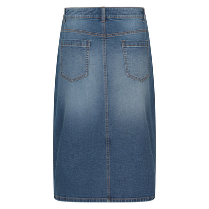 Denim Blue - Back - Mountain Warehouse Womens-Ladies Ash Denim A-line Skirt