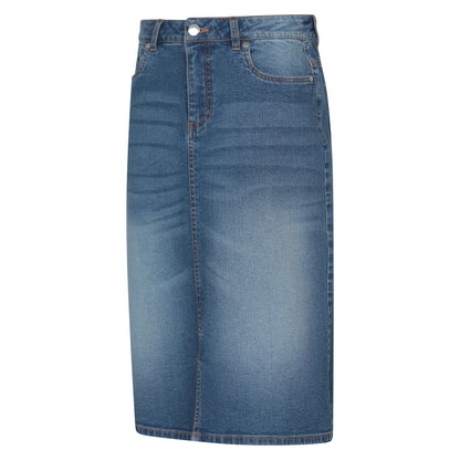 Denim Blue - Side - Mountain Warehouse Womens-Ladies Ash Denim A-line Skirt