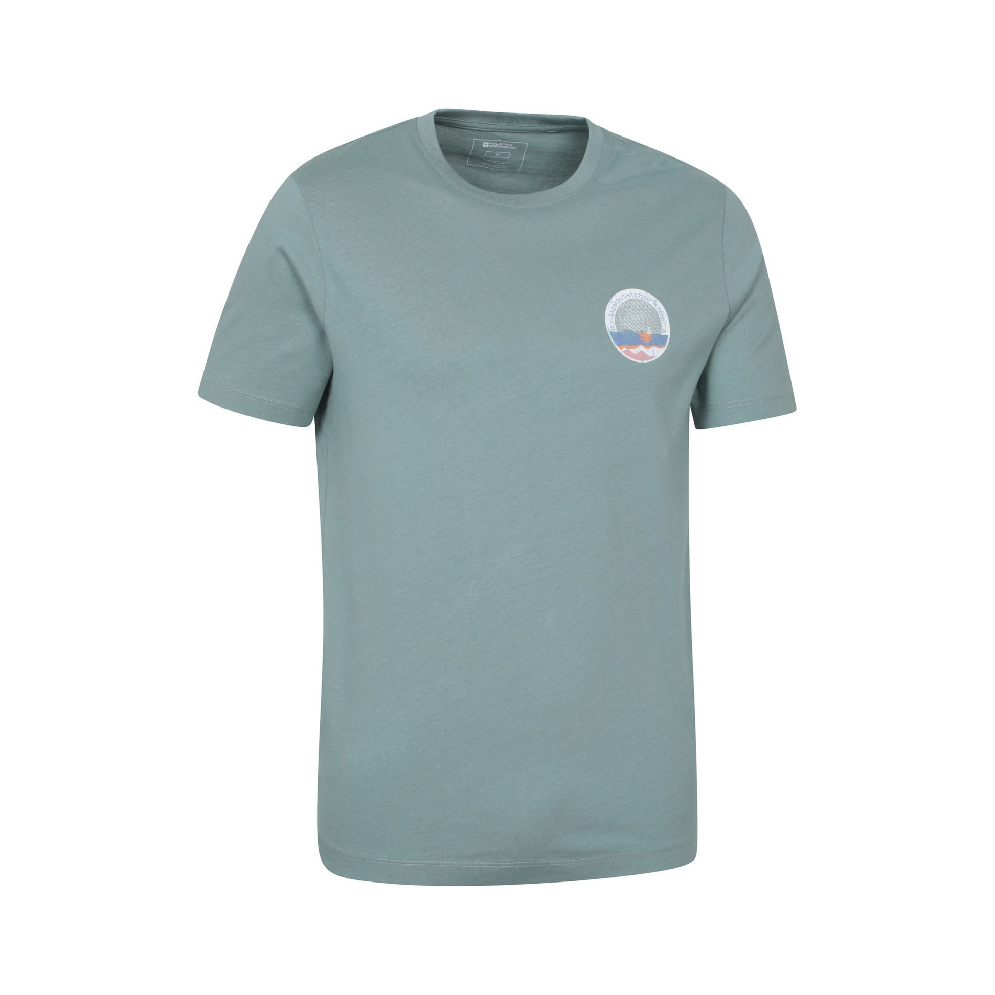 Pale Green - Side - Mountain Warehouse Mens Bournemouth Short-Sleeved T-Shirt
