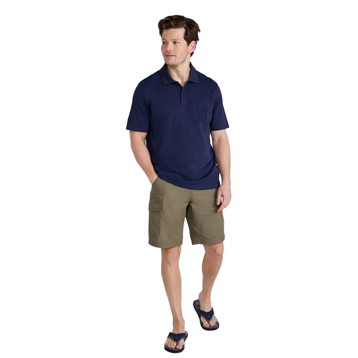 Navy - Side - Animal Mens Icon Pique Polo Shirt