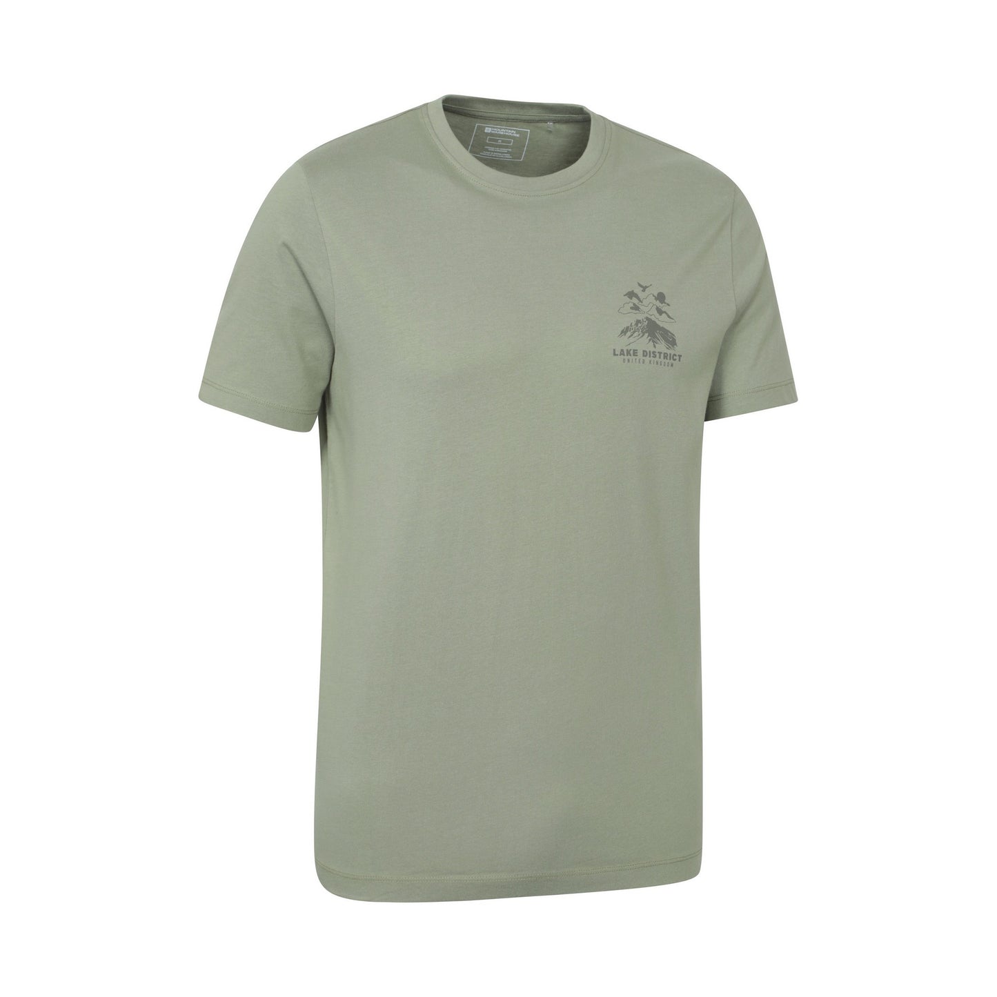 Khaki Green - Side - Mountain Warehouse Mens Lake District Back Print Short-Sleeved T-Shirt