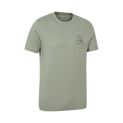 Khaki Green - Side - Mountain Warehouse Mens Lake District Back Print Short-Sleeved T-Shirt