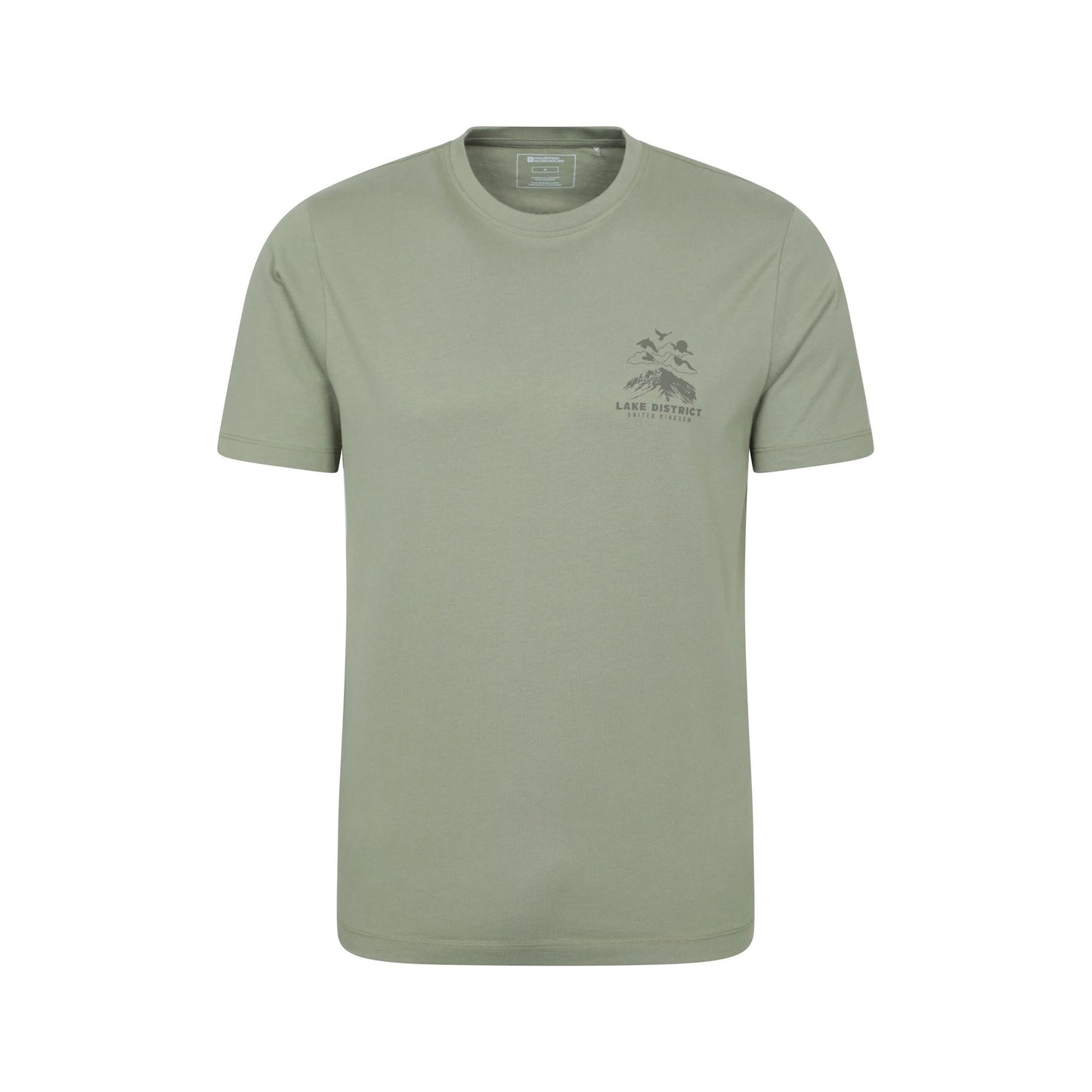 Khaki Green - Front - Mountain Warehouse Mens Lake District Back Print Short-Sleeved T-Shirt