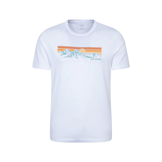 White - Front - Mountain Warehouse Mens Lake District Mountain T-Shirt