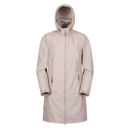 Beige - Front - Mountain Warehouse Womens-Ladies Ioana Longline Soft Shell Jacket