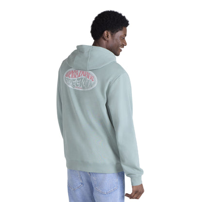 Pale Green - Back - Animal Mens River Worldwide Freeride Back Print Hoodie