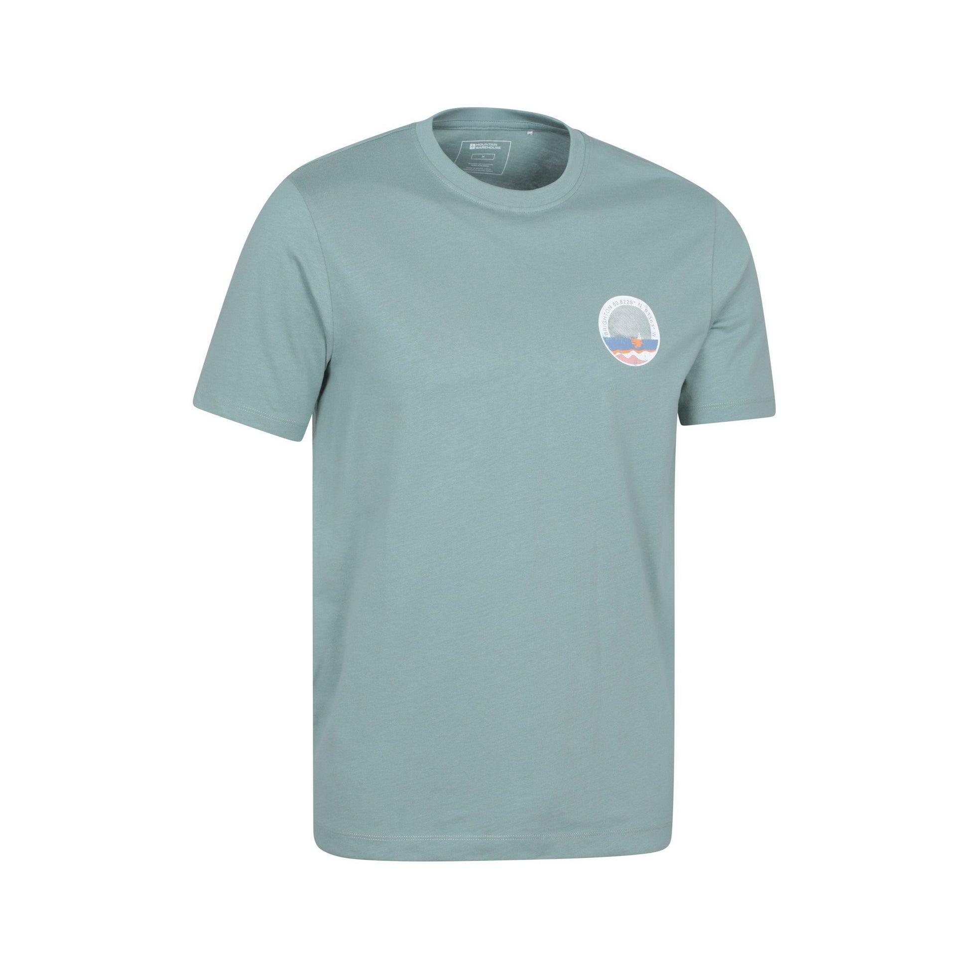 Pale Green - Side - Mountain Warehouse Mens Brighton Short-Sleeved T-Shirt