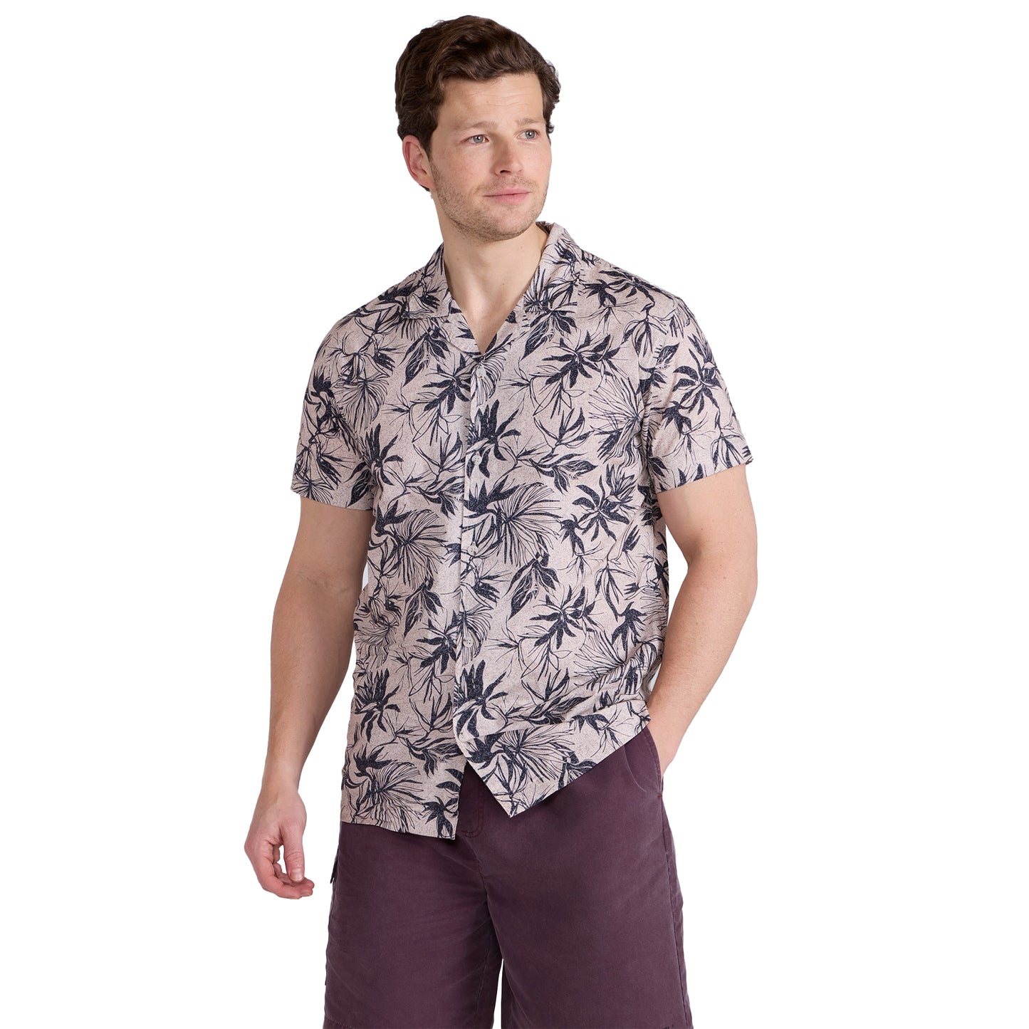 Tan - Front - Animal Mens Will Floral Shirt