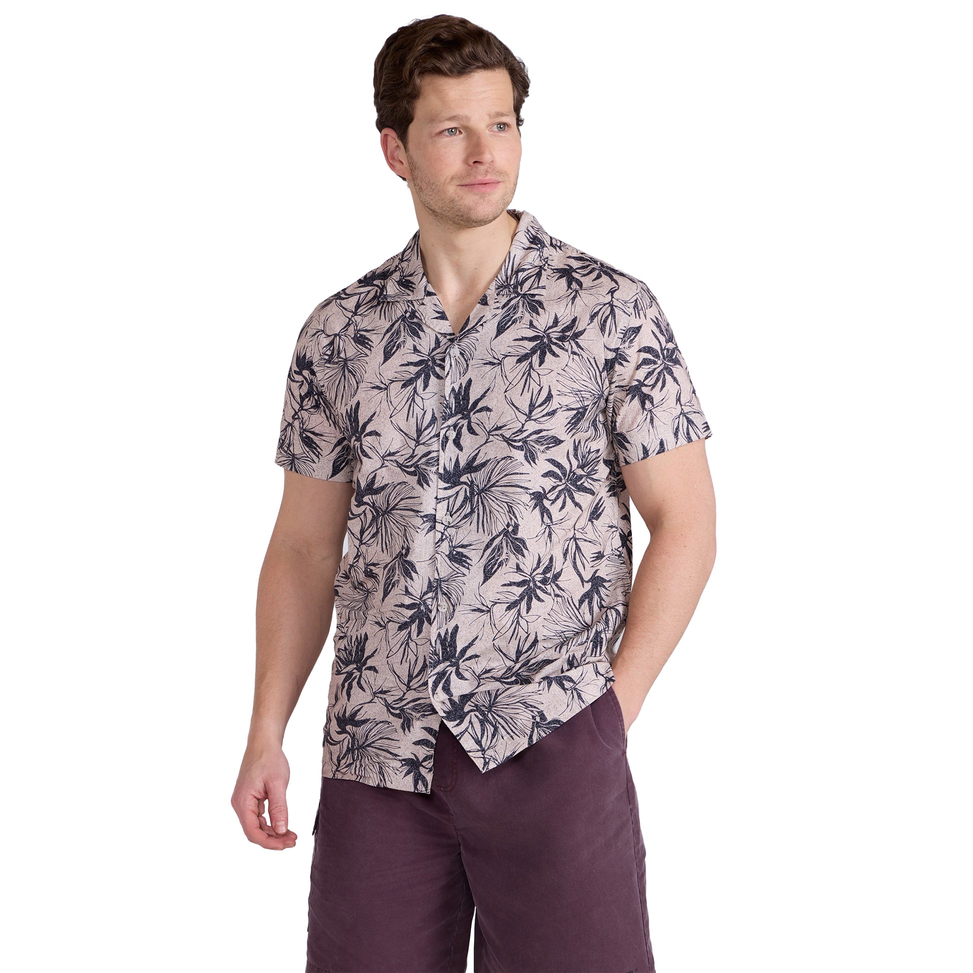 Tan - Front - Animal Mens Will Floral Shirt