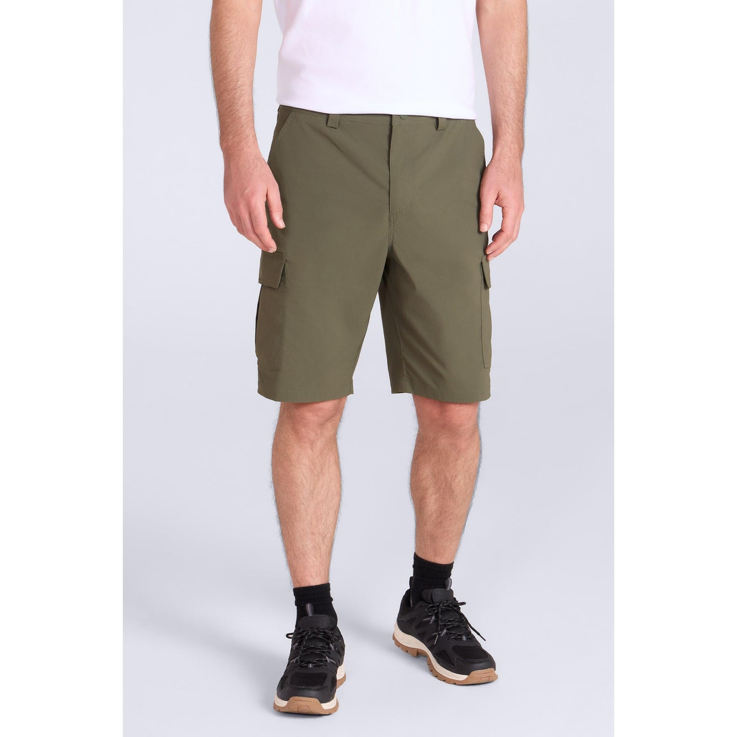 Khaki Green - Front - Mountain Warehouse Mens Delta Stretch Cargo Shorts