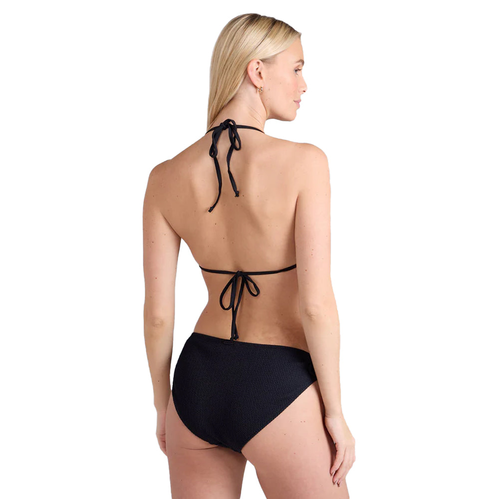 Jet Black - Back - Animal Womens-Ladies Iona Plain Halter Neck Bikini Top