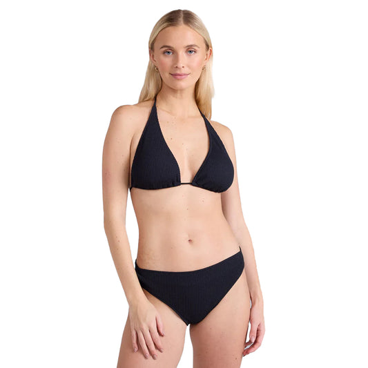 Jet Black - Front - Animal Womens-Ladies Iona Plain Halter Neck Bikini Top