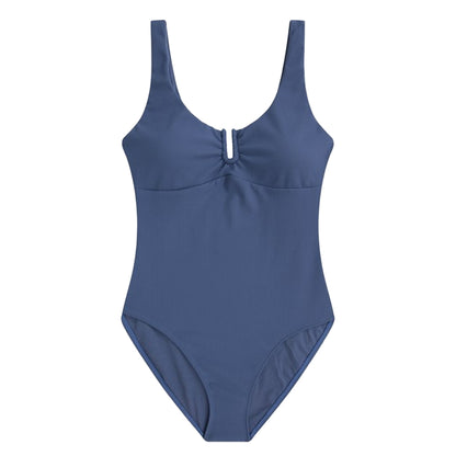 Navy - Front - Animal Womens-Ladies Florence Ribbed One Piece Swimsuit