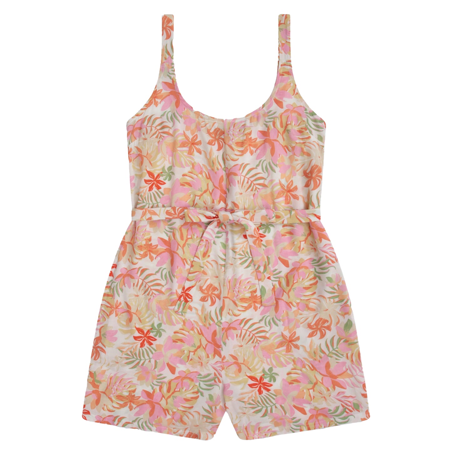 Off White - Back - Animal Womens-Ladies Flora Leaf Print Playsuit