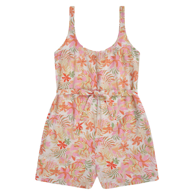 Off White - Back - Animal Womens-Ladies Flora Leaf Print Playsuit