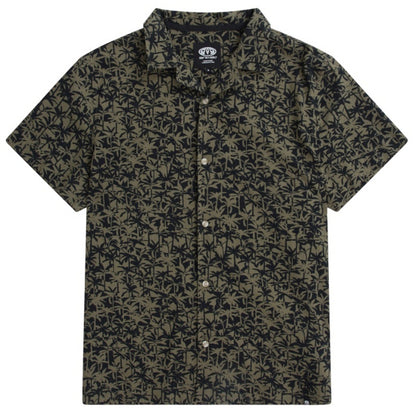 Khaki Green - Front - Animal Mens Will Palm Tree Shirt