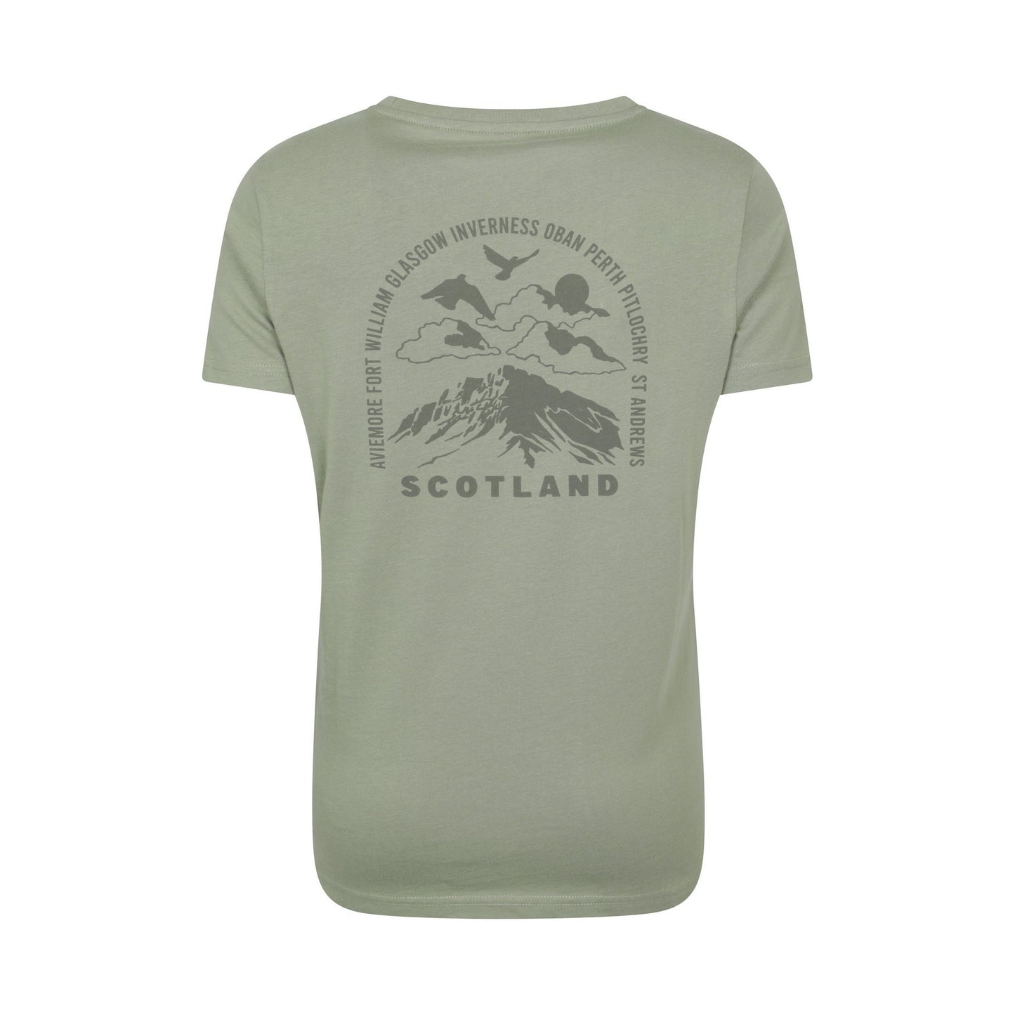 Khaki Green - Back - Mountain Warehouse Womens-Ladies Scotland Mountain T-Shirt