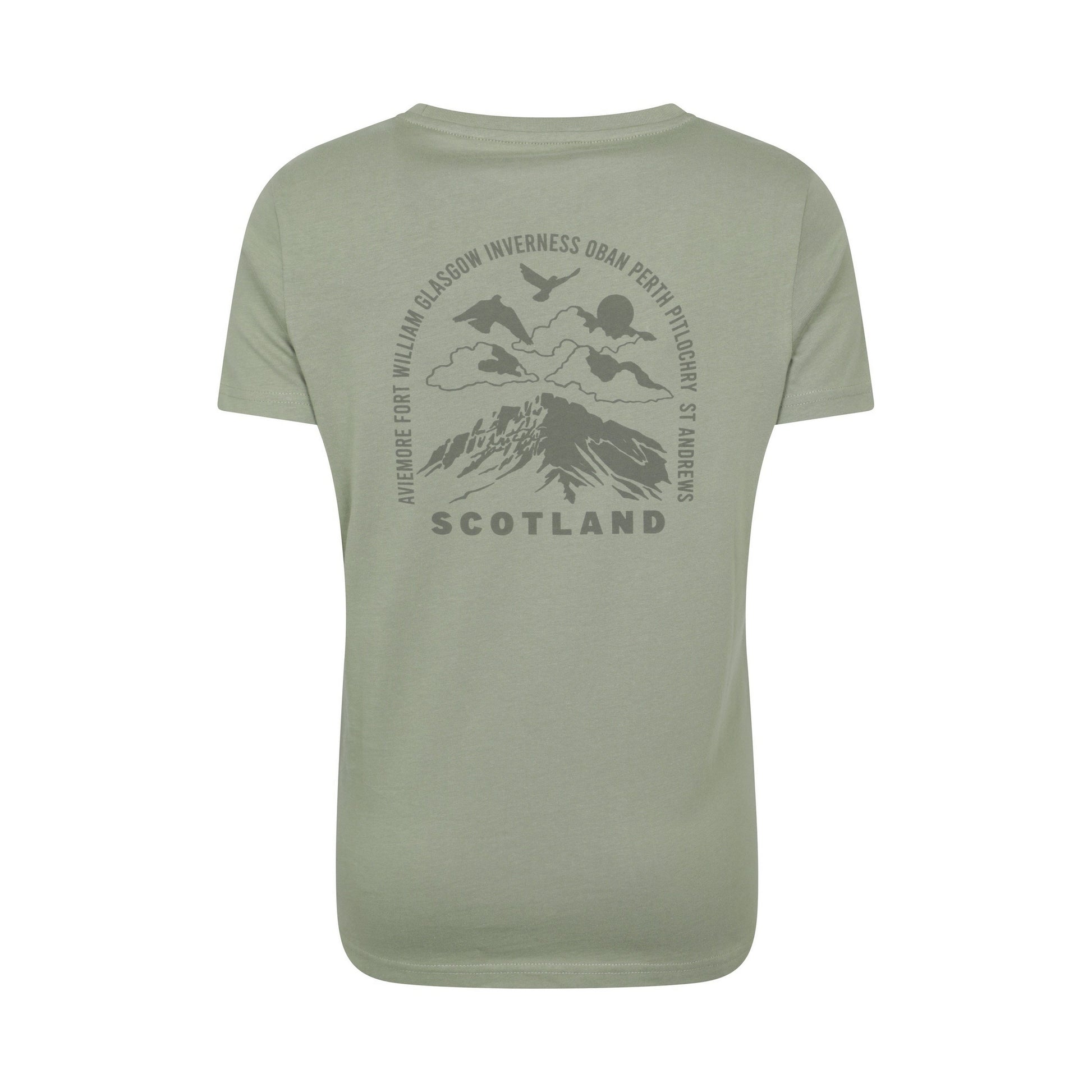 Khaki Green - Back - Mountain Warehouse Womens-Ladies Scotland Mountain T-Shirt