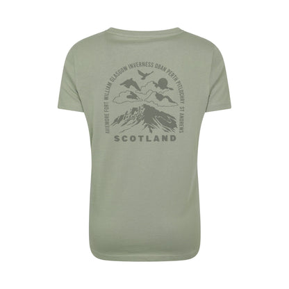 Khaki Green - Back - Mountain Warehouse Womens-Ladies Scotland Mountain T-Shirt