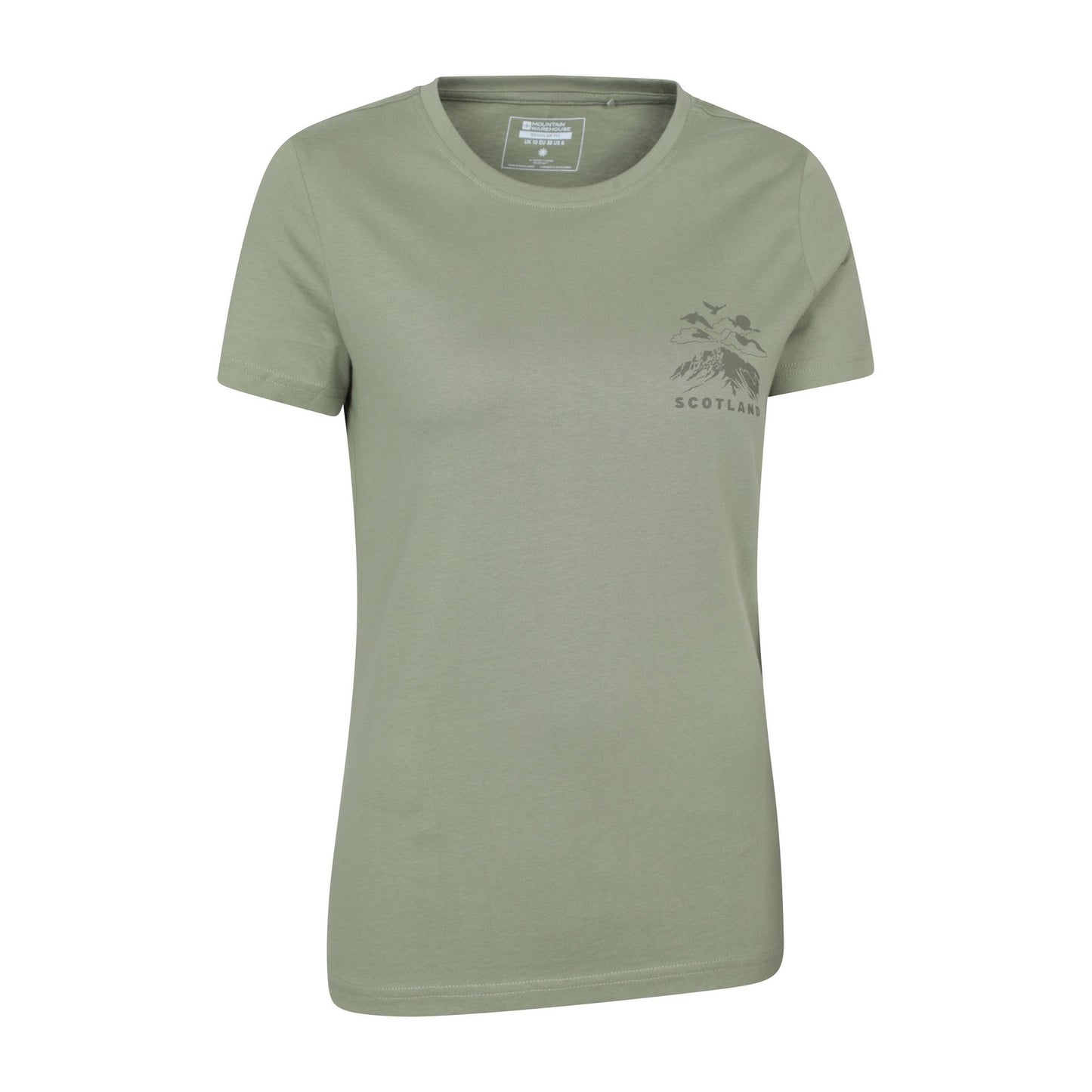 Khaki Green - Side - Mountain Warehouse Womens-Ladies Scotland Mountain T-Shirt
