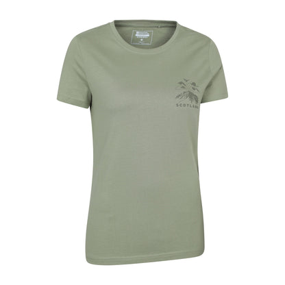 Khaki Green - Side - Mountain Warehouse Womens-Ladies Scotland Mountain T-Shirt