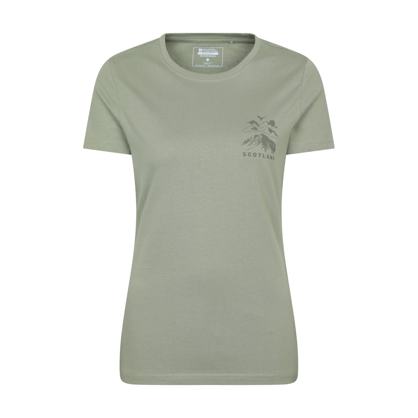 Khaki Green - Front - Mountain Warehouse Womens-Ladies Scotland Mountain T-Shirt