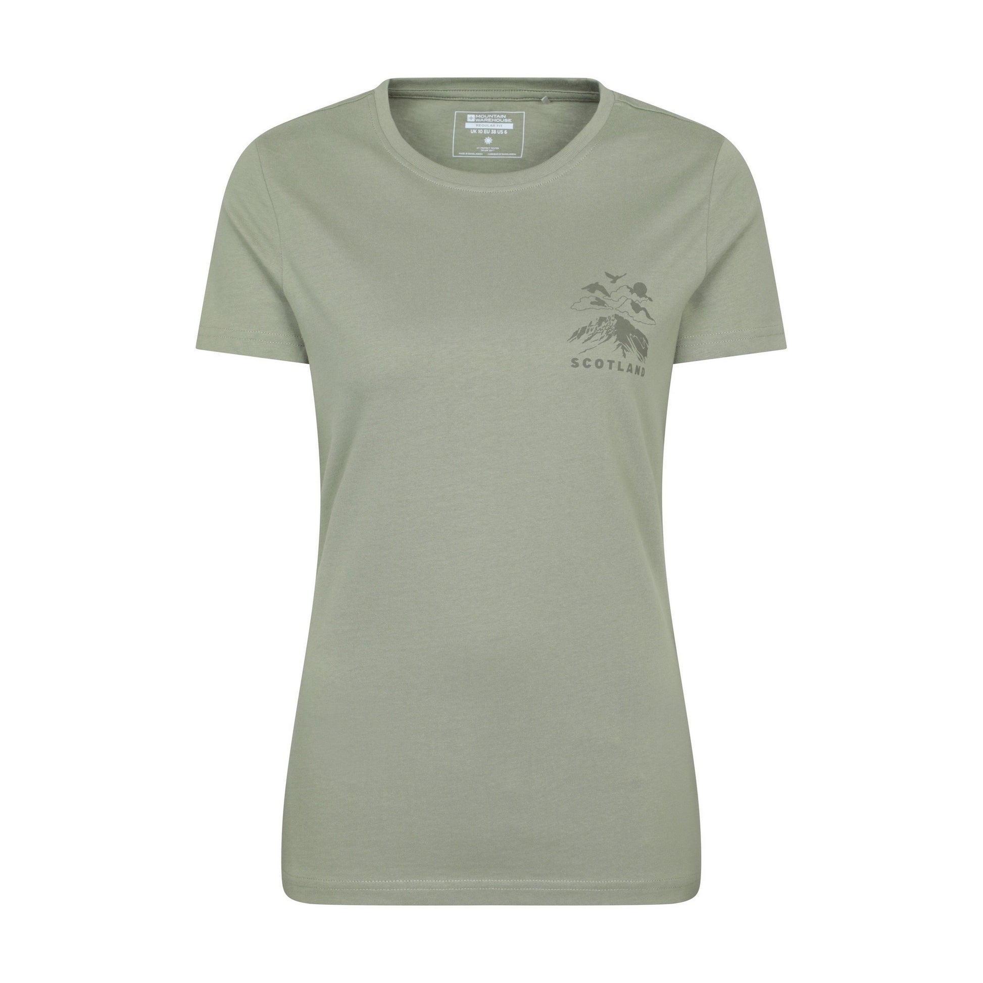 Khaki Green - Front - Mountain Warehouse Womens-Ladies Scotland Mountain T-Shirt