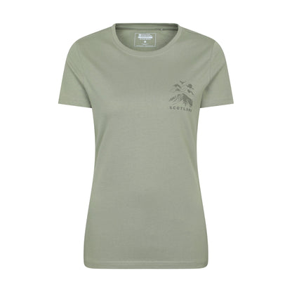 Khaki Green - Front - Mountain Warehouse Womens-Ladies Scotland Mountain T-Shirt