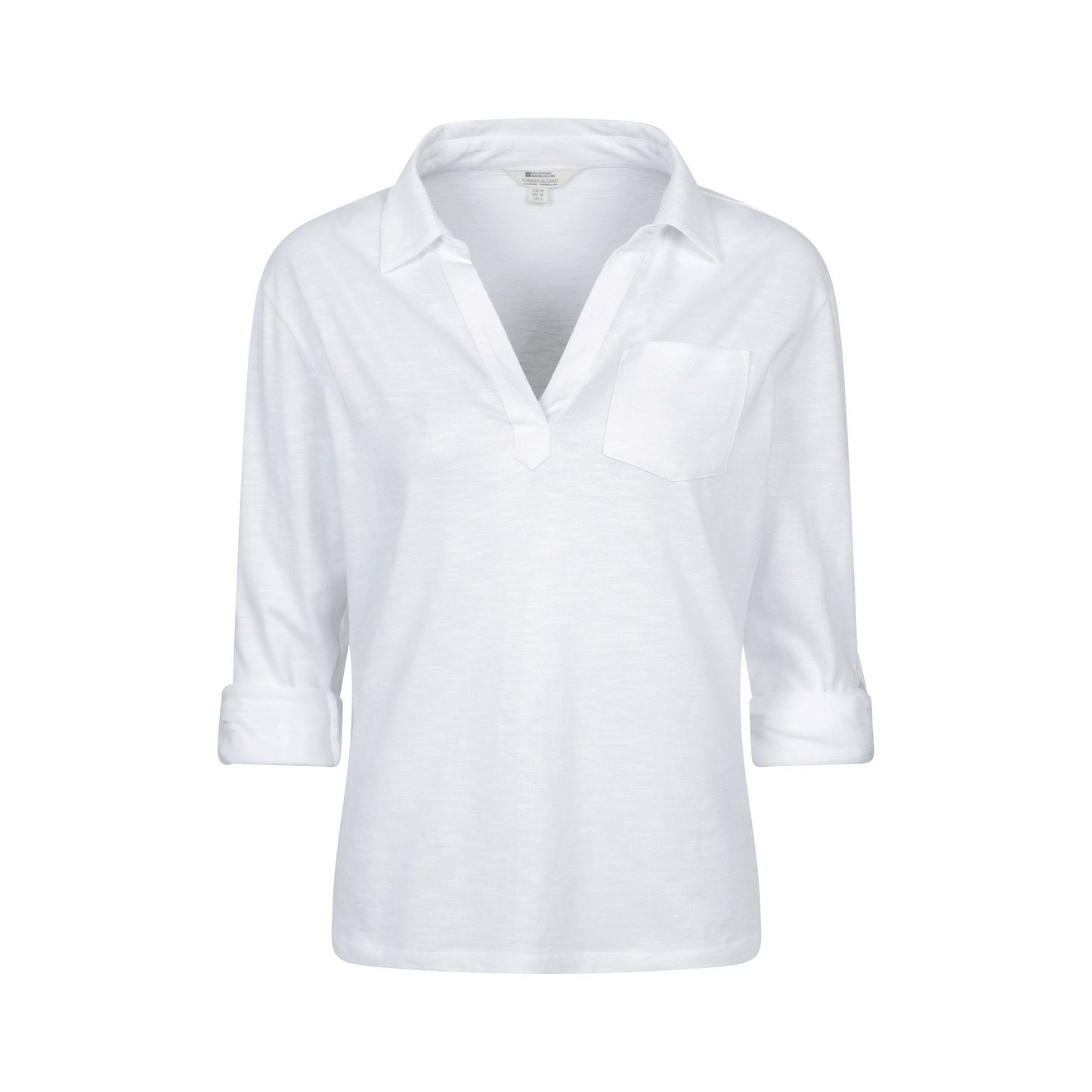 White - Pack Shot - Mountain Warehouse Womens-Ladies Brae Relaxed Fit Polo Shirt